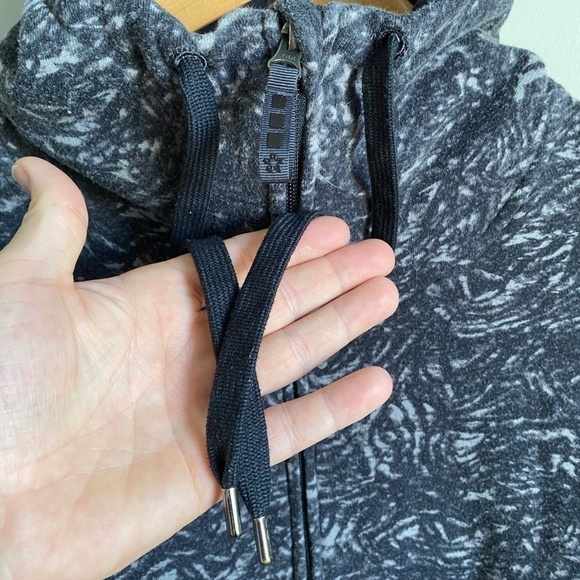 Tuff Athletics Women's Gray Patterned Full Zip Lined Hoodie Jacket Size Medium - Picture 3 of 12